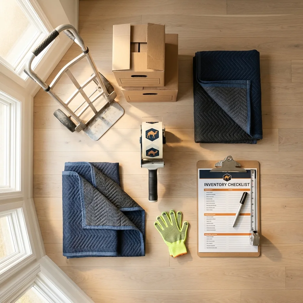 Professional moving supplies and packing materials layout for Canal Winchester residential relocations
